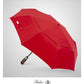 Folding Umbrella Real Wood Handle Auto Open Close Vibrant Red