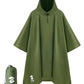 Adult Rain Poncho Waterproof Hooded Raincoat Lightweight Packable