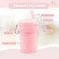 Collapsible Cup with Reusable Straw