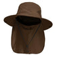 Sun Fishing Hats with Neck Flap for Men Pure Brown
