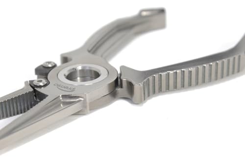 danco Premio Titanium Fishing Plier with Cobalt Cutters and Leather Sheath