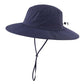 UPF 50+ Wide Brim Mens Sun Hat Womens Beach Bucket Hat Summer Outdoor Fishing Hat UV Sun Protection Cap for Gardening Hiking Golf Navy Blue
