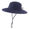 UPF 50+ Wide Brim Mens Sun Hat Womens Beach Bucket Hat Summer Outdoor Fishing Hat UV Sun Protection Cap for Gardening Hiking Golf Navy Blue