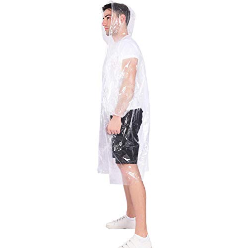Rain Ponchos with Drawstring Hood （7 Pack） Emergency Disposable Rain Ponchos Family Pack for Adults (7 Count)