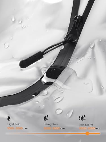 Adult Rain Poncho Waterproof Hooded Zipper Raincoat with Pockets
