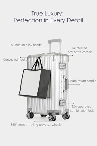 20 Inch All Aluminum Carry On Luggage with Wheels