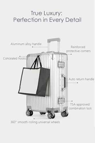 20 Inch All Aluminum Carry On Luggage with Wheels