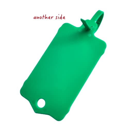 100pcs Reusable Blank Plastic Tags Ties Key Tags 1.45"*2.48" Serrated Tension Sealing Strap with Large Label Plastic Tie Mark Label Waterproof Hang Sign Write on Tag