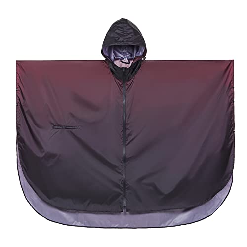 Adult Rain Poncho Waterproof Hooded Zipper Raincoat with Pockets