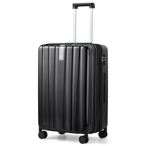 24 Inch Expandable Medium Checked Luggage with 8 Spinner Wheels