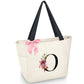 Tote Bag, A-Z Initial Monogrammed Waterproof Tote Bag, Bridesmaid Gifts for Women, Black and Pink (O, Beige)