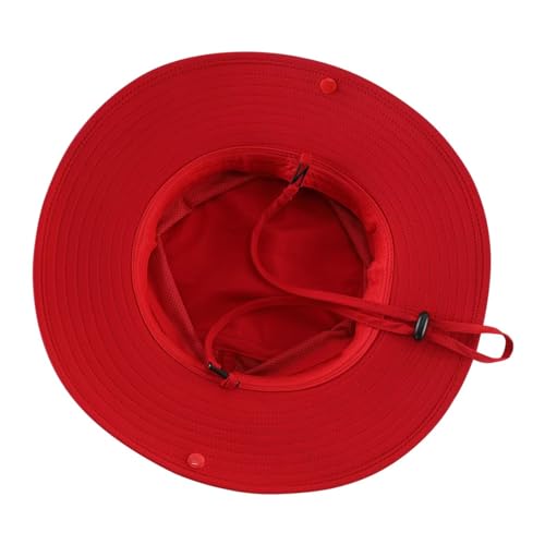 Summer Sun Hat for Men Women UV Protection Safari Hat for Fishing Hiking Outdoor Cowboy Bucket Hat UPF 50+ Red