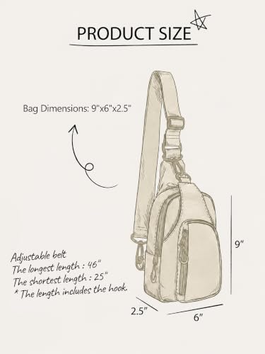 Sling Bag with Adjustable Straps Crossbody Chest Bag Lightweight Small Backpack for Casual Outdoor Traveling Hiking