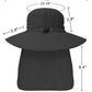 Outdoor Sun Hats with Stowable Neck Flap for Men Women UPF 50+ Mesh Summer Bucket Hat Wide Brim for Fishing Safari Hiking Black