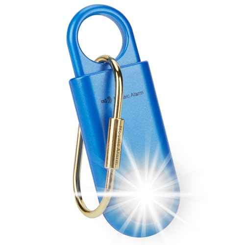 130db Personal Safety Alarm with Ultra Bright Strobe Light. Blue