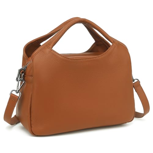 Genuine Leather Purses for Women with Detachable Satchel Strap