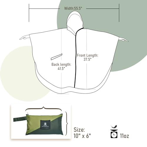 Adults Rain Poncho Waterproof Raincoat Women Gradient Hood with Pocket