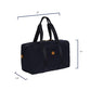 Bric’s X-Bag/X-Travel 2.0 Overnight Weekender Duffel, Water-Resistant Folding Carry-On with Leather Trim, Removable Shoulder Strap and Pass-Through Sleeve - Mini Bag Included – 18 Inch, Navy
