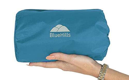 Premium Ultra Compact Travel Blanket Pillow Airplane Peacock Teal