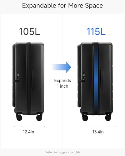 Checked Top Opening Expandable Suitcase