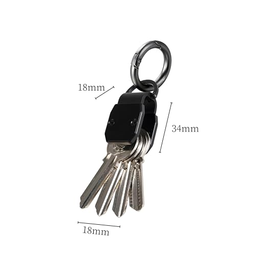 Compact Aluminum Carbon Fiber Mini Key Organizer Holder Keychain