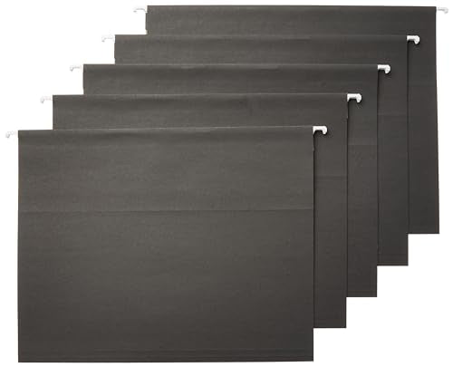 Hanging File Folders with Adjustable Tabs for Document Organization (25 Count)