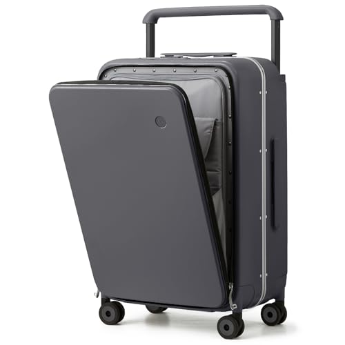 24 Inch Checked Luggage Aluminum Frame Spinner Wheels