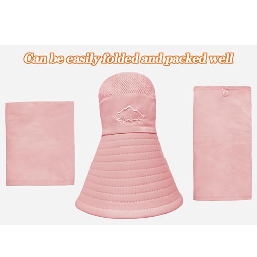 Sun Hats for Men Women Fishing Hat UPF 50+ Breathable Wide Brim Summer UV Protection Hat with Face Cover & Neck Flap