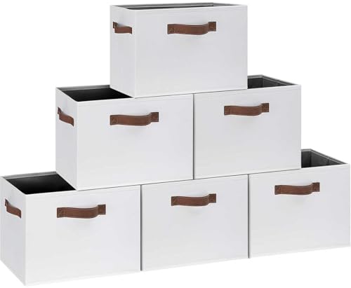 6 Pack Large Fabric Storage Bins with Handles