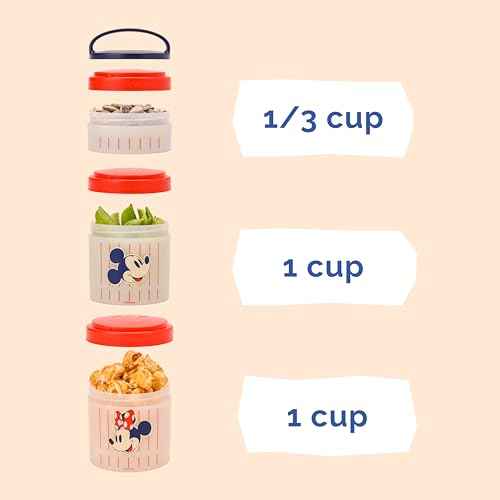 Mickey & Friends Snack Containers 3 Stackable Snack Cups Baseball