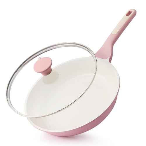 9.5In Nonstick Ceramic Frying Pan with Lid