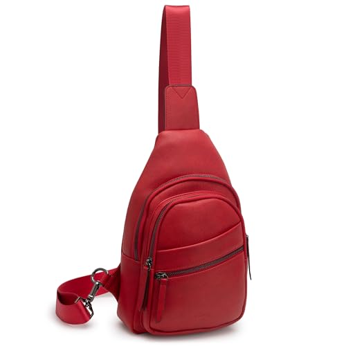 Large Sling Bag for Women Crossbody Purse Leather Fashionable Trendy Chest Bag for Travel