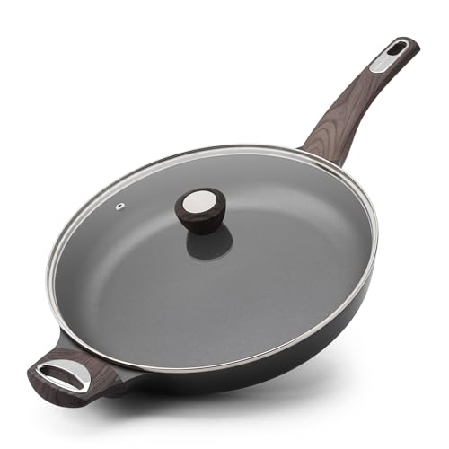 12.5inch Nonstick Frying Pan Paella Pan with Lid