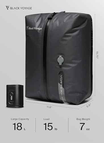 Black Voyage Reusable Vacuum Compression Travel Bag for Carry