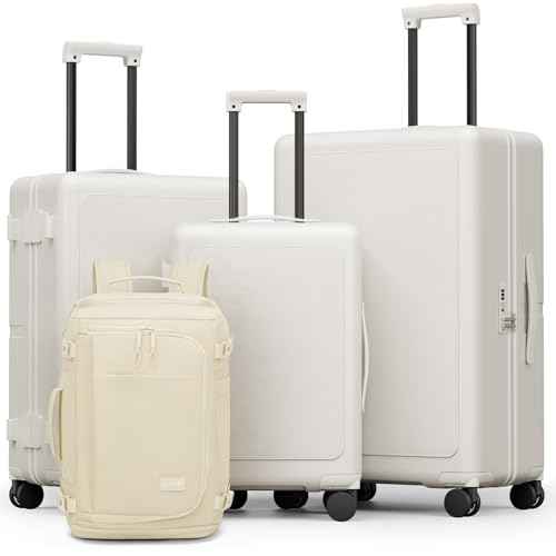 4 Piece Hardside Luggage Set with Backpack (3 Count)