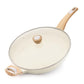 12.5inch Ceramic Nonstick Frying Pan Paella Pan with Lid