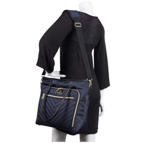 Chelsea Quilted Chevron 15" Laptop & Tablet Business Tote with Removable Shoulder Strap