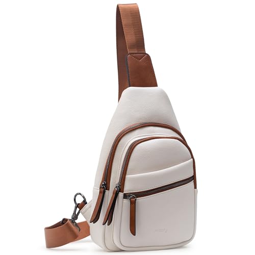 Large Sling Bag for Women Crossbody Purse Leather Fashionable Trendy Chest Bag for Travel