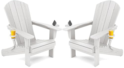 Outdoor Adirondack Chair Set of 2 with Cup Holders (2 Count)