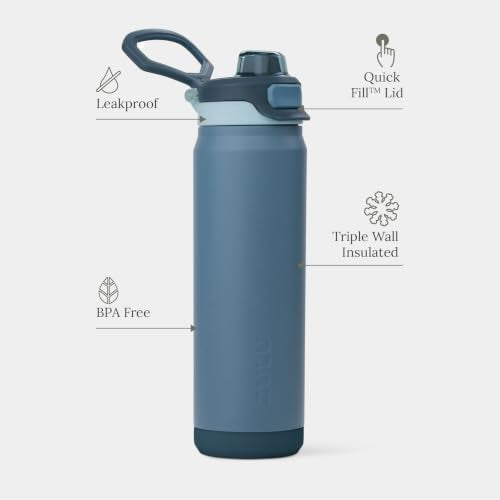 Powerfill Pro 24oz Stainless Steel Sip or Chug Water Bottle
