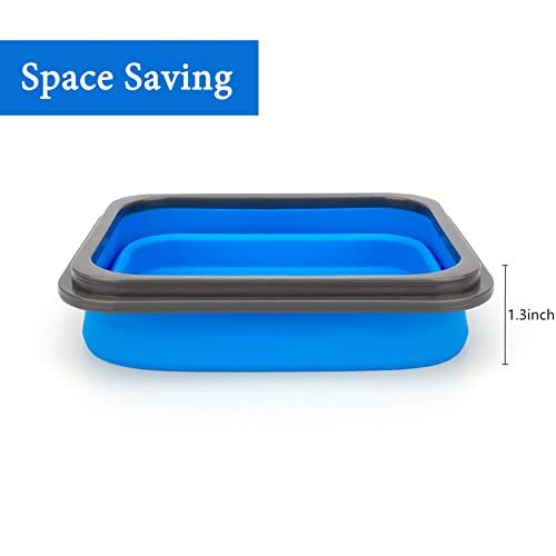 Small Silicone Collapsible Snacks Container with lid and 2 in 1 Spoon & Fork