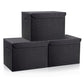 Large 17" 42 Quarts Collapsible Stackable Storage Bins with Lids [3 (3 Count)