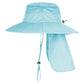 2Pack Sun Hats for Men Women Fishing Hat UPF 50+ Breathable Wide Brim Bucket Hats Summer UV Protection Safari Hat with Neck Flap Black