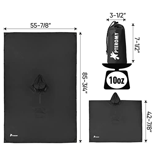 Hooded Rain Poncho for Adult with Pocket