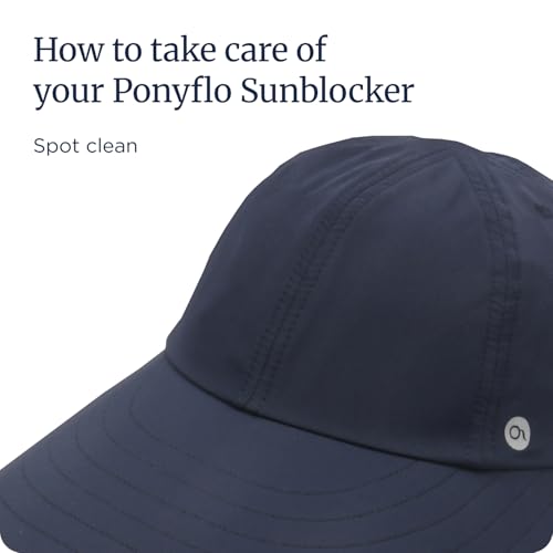 Womens Sunblocker UPF 50 Wide Brim Ponytail Sun Hat