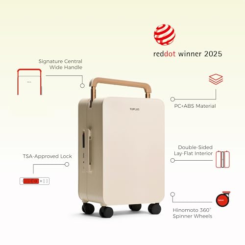 Balance 20" Wide Handle Suitcase Hardside Zipperless Luggage Brown