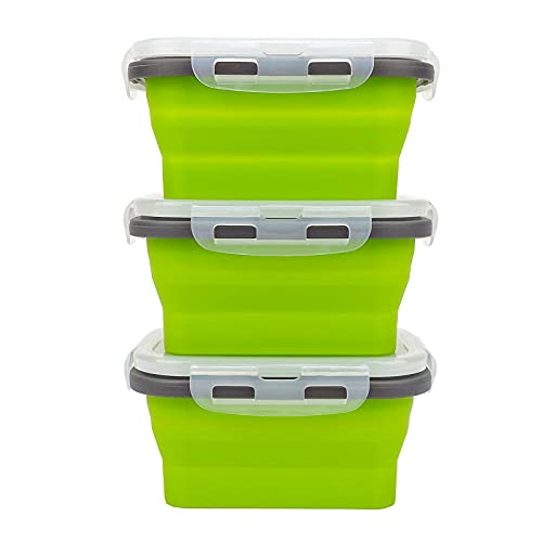 3piece Collapsible Food Storage Containers with Lids (3 Count)