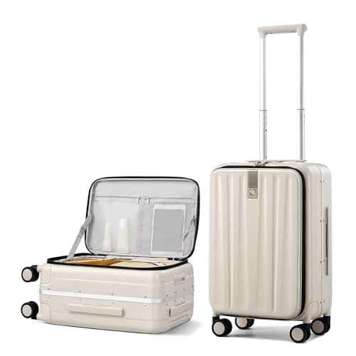 20 Inch Carry On Luggage with Wheels PC Hard Shell Suitcase Top Opening Aluminum Frame Travel Luggage Suitcases for Woman Men Gifts