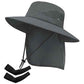Sun Hat for Men Women Fishing Hat with Neck Flap Wide Brim Bucket Hat UV Protection for Beach Camping Hiking