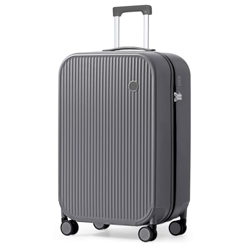 24 Inch Checked Luggage PC Hardshell Suitcases with Wheels for Travel Woman Men